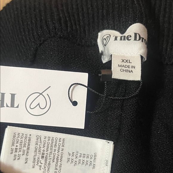 The Drop Bernadette Pull-on Loose-fit Cropped Sweater Pants Black Sz 2X Women - Picture 3 of 6